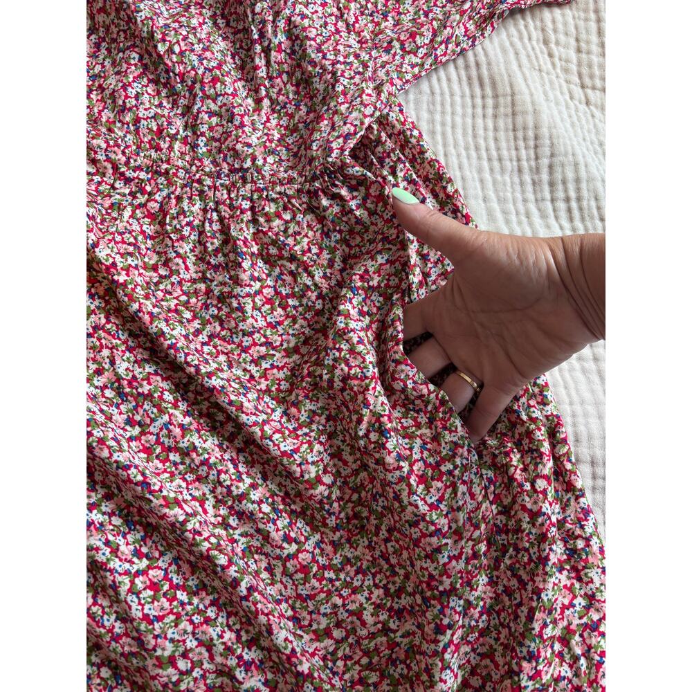 Natural Life Floral Mini Dress XS/S Boho Cottagecore Puff Sleeve Pocket Dress - Picture 9 of 9